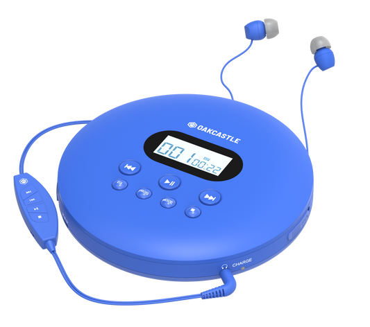 Majority Oakcastle CD100 Bluetooth Portable CD Player - Blue
