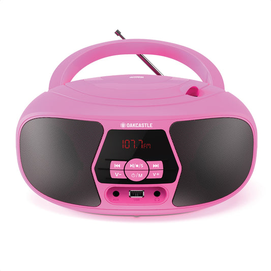Majority Oakcastle BX200 Portable Bluetooth CD Player - Pink